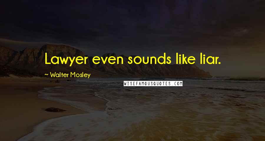 Walter Mosley Quotes: Lawyer even sounds like liar.