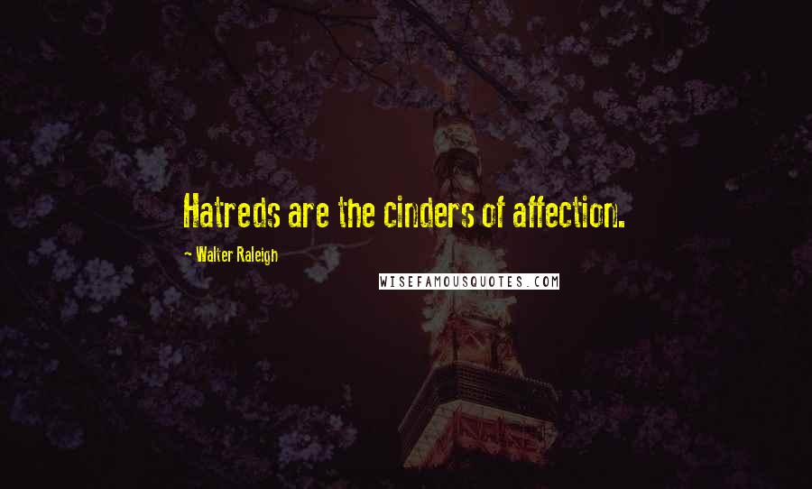 Walter Raleigh Quotes: Hatreds are the cinders of affection.