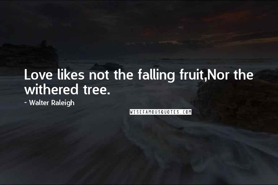 Walter Raleigh Quotes: Love likes not the falling fruit,Nor the withered tree.
