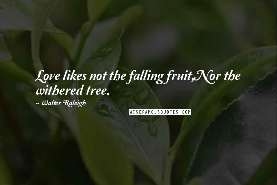 Walter Raleigh Quotes: Love likes not the falling fruit,Nor the withered tree.