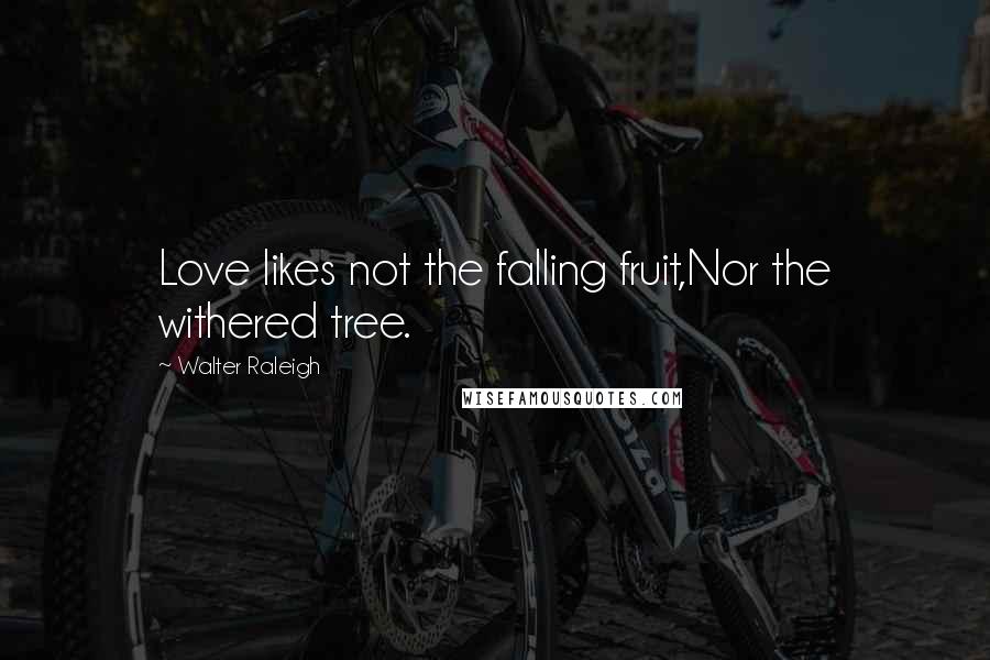 Walter Raleigh Quotes: Love likes not the falling fruit,Nor the withered tree.