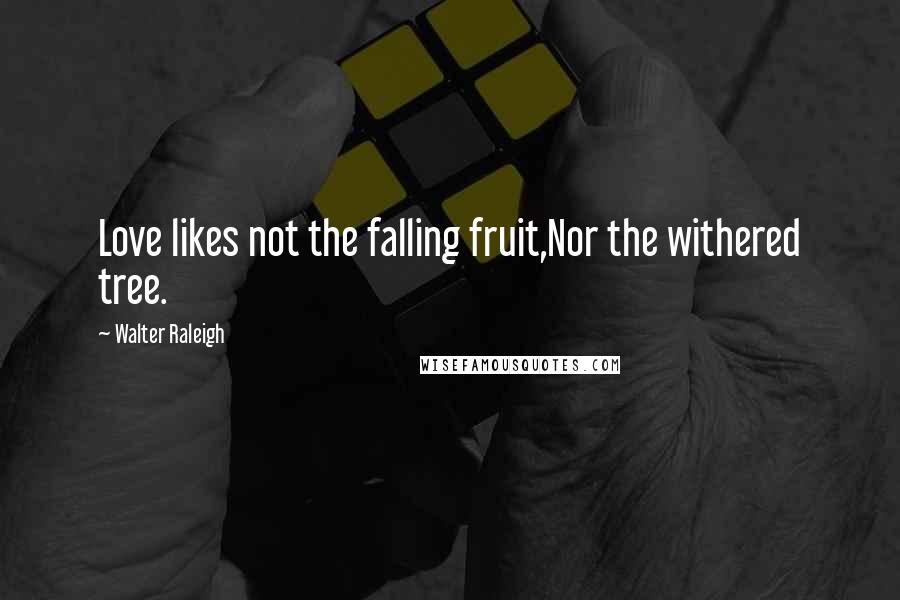 Walter Raleigh Quotes: Love likes not the falling fruit,Nor the withered tree.