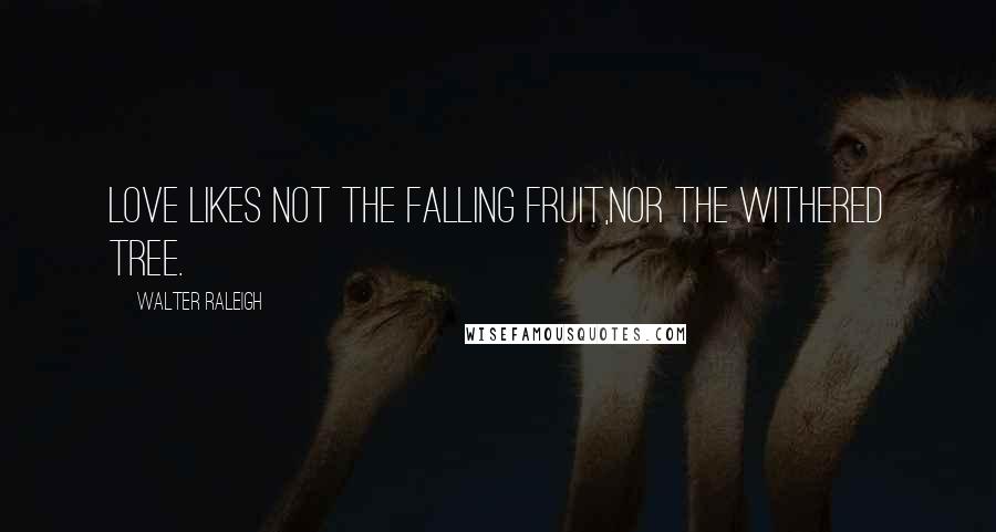 Walter Raleigh Quotes: Love likes not the falling fruit,Nor the withered tree.