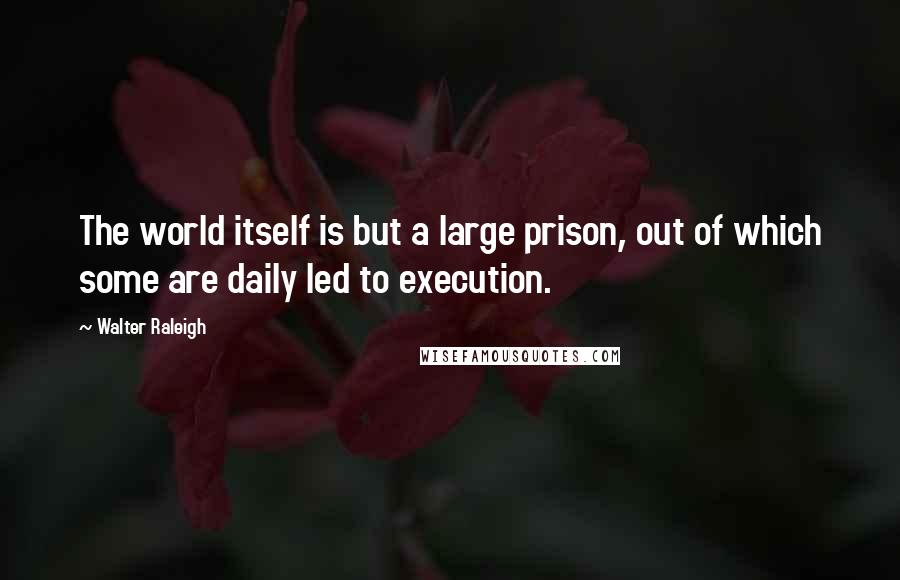 Walter Raleigh Quotes: The world itself is but a large prison, out of which some are daily led to execution.