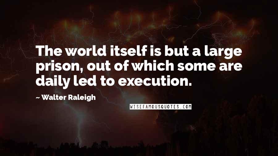 Walter Raleigh Quotes: The world itself is but a large prison, out of which some are daily led to execution.