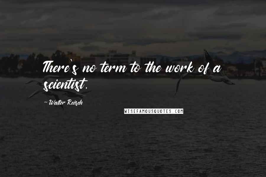 Walter Reisch Quotes: There's no term to the work of a scientist.