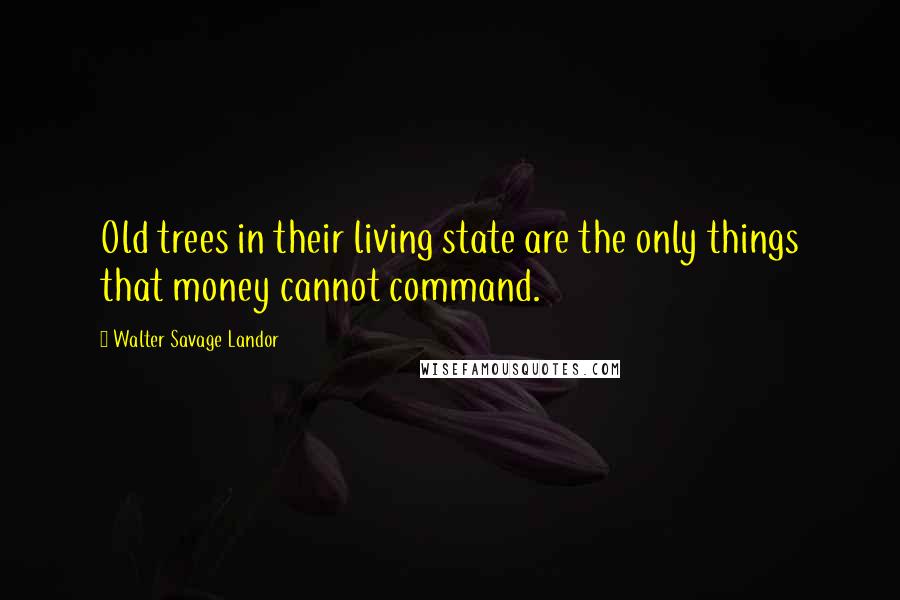 Walter Savage Landor Quotes: Old trees in their living state are the only things that money cannot command.