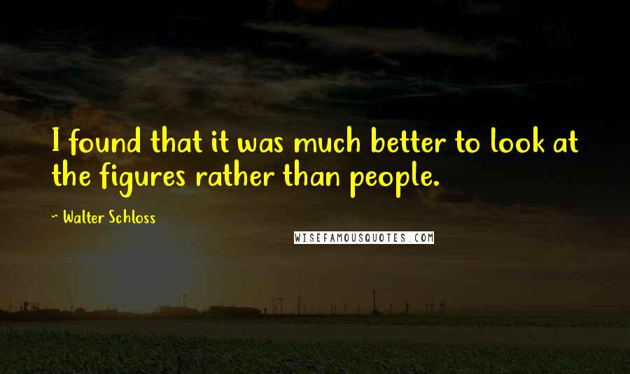 Walter Schloss Quotes: I found that it was much better to look at the figures rather than people.
