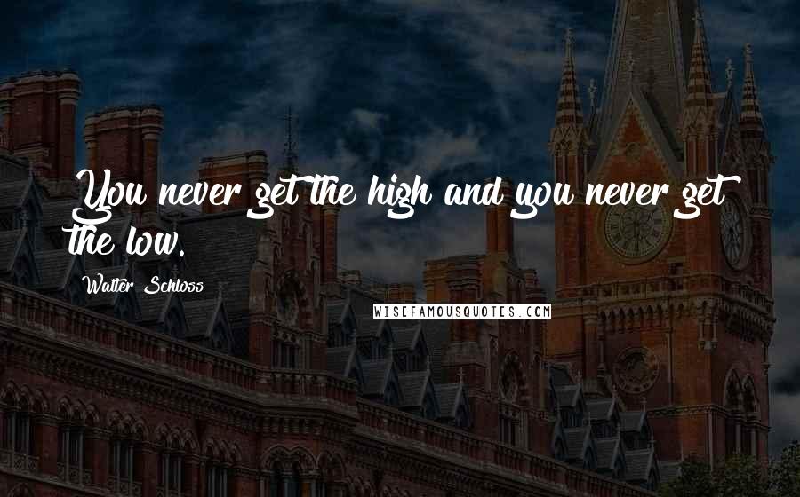 Walter Schloss Quotes: You never get the high and you never get the low.