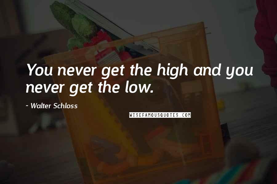 Walter Schloss Quotes: You never get the high and you never get the low.