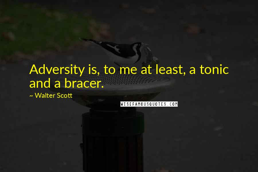 Walter Scott Quotes: Adversity is, to me at least, a tonic and a bracer.
