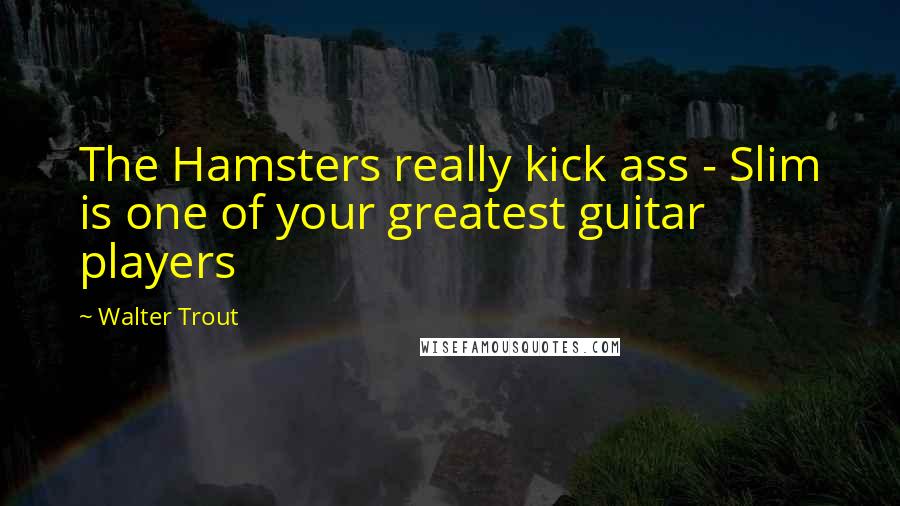 Walter Trout Quotes: The Hamsters really kick ass - Slim is one of your greatest guitar players