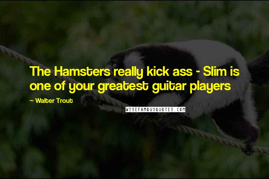 Walter Trout Quotes: The Hamsters really kick ass - Slim is one of your greatest guitar players