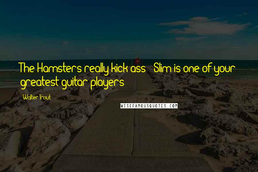 Walter Trout Quotes: The Hamsters really kick ass - Slim is one of your greatest guitar players
