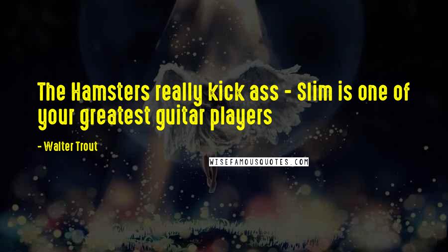 Walter Trout Quotes: The Hamsters really kick ass - Slim is one of your greatest guitar players