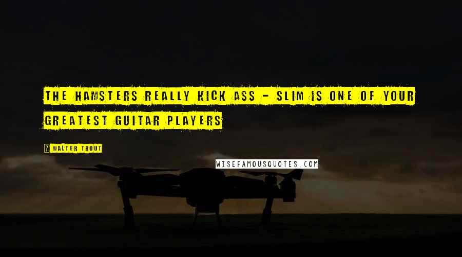Walter Trout Quotes: The Hamsters really kick ass - Slim is one of your greatest guitar players