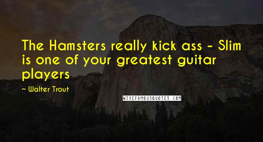 Walter Trout Quotes: The Hamsters really kick ass - Slim is one of your greatest guitar players