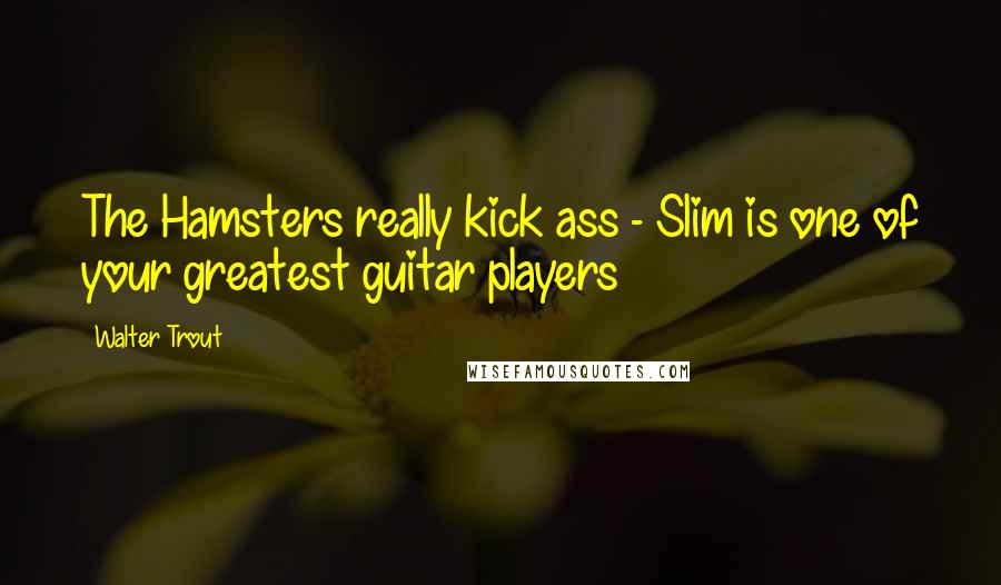 Walter Trout Quotes: The Hamsters really kick ass - Slim is one of your greatest guitar players