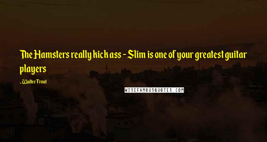 Walter Trout Quotes: The Hamsters really kick ass - Slim is one of your greatest guitar players
