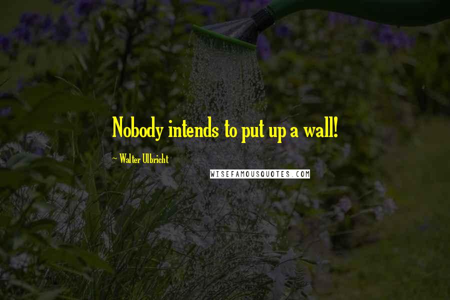 Walter Ulbricht Quotes: Nobody intends to put up a wall!