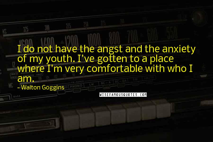 Walton Goggins Quotes: I do not have the angst and the anxiety of my youth. I've gotten to a place where I'm very comfortable with who I am.