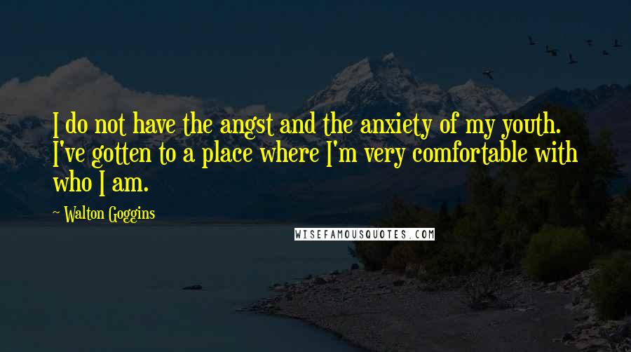 Walton Goggins Quotes: I do not have the angst and the anxiety of my youth. I've gotten to a place where I'm very comfortable with who I am.