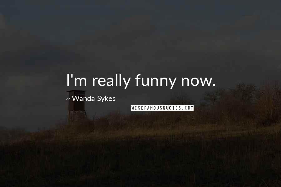 Wanda Sykes Quotes: I'm really funny now.