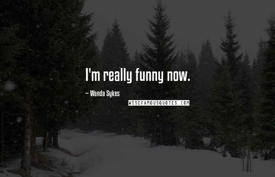 Wanda Sykes Quotes: I'm really funny now.