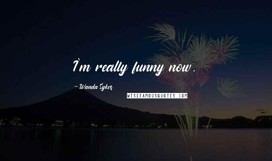 Wanda Sykes Quotes: I'm really funny now.