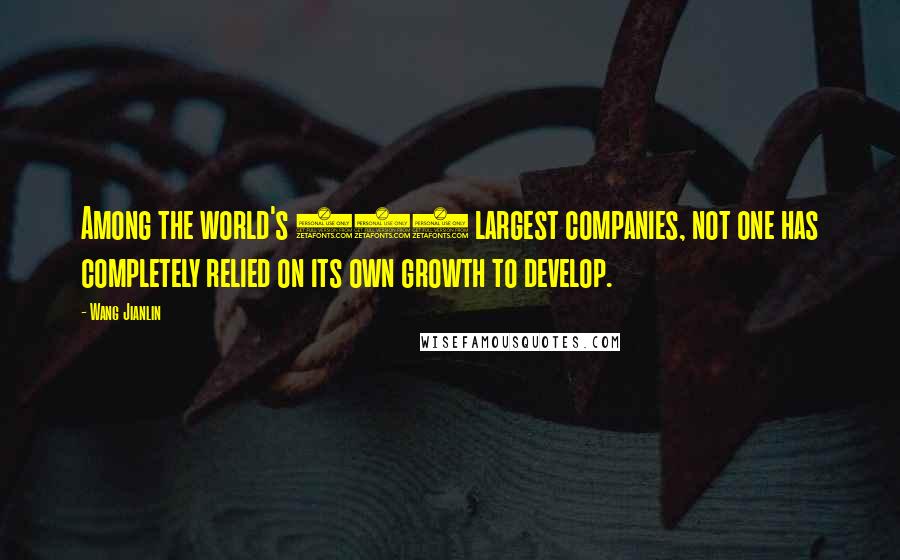 Wang Jianlin Quotes: Among the world's 500 largest companies, not one has completely relied on its own growth to develop.