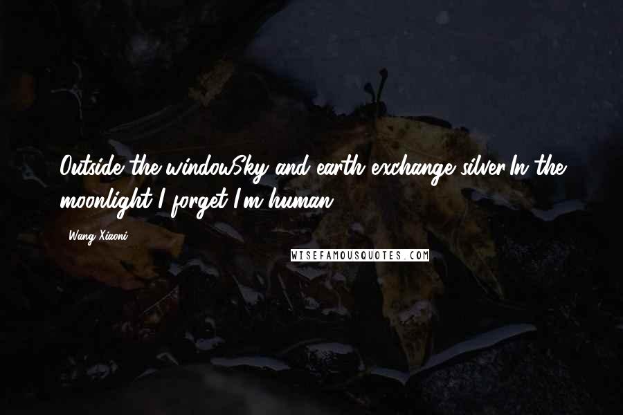 Wang Xiaoni Quotes: Outside the windowSky and earth exchange silver.In the moonlight I forget I'm human.