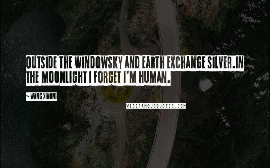 Wang Xiaoni Quotes: Outside the windowSky and earth exchange silver.In the moonlight I forget I'm human.