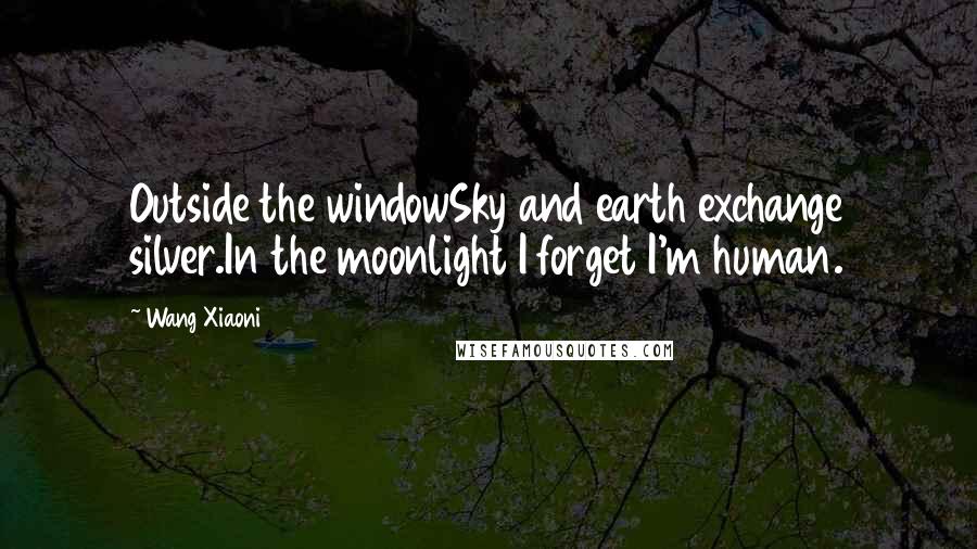 Wang Xiaoni Quotes: Outside the windowSky and earth exchange silver.In the moonlight I forget I'm human.