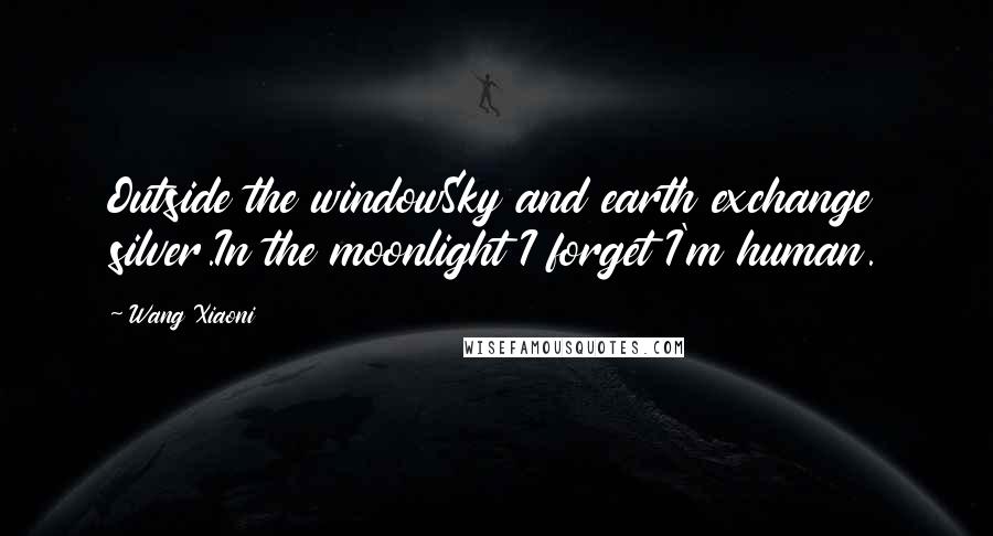 Wang Xiaoni Quotes: Outside the windowSky and earth exchange silver.In the moonlight I forget I'm human.