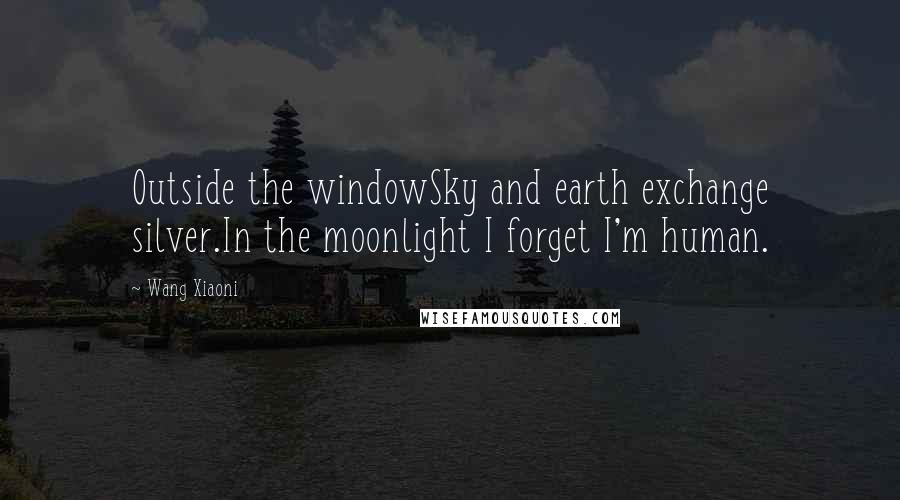 Wang Xiaoni Quotes: Outside the windowSky and earth exchange silver.In the moonlight I forget I'm human.