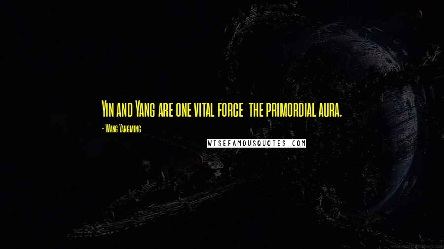 Wang Yangming Quotes: Yin and Yang are one vital force the primordial aura.
