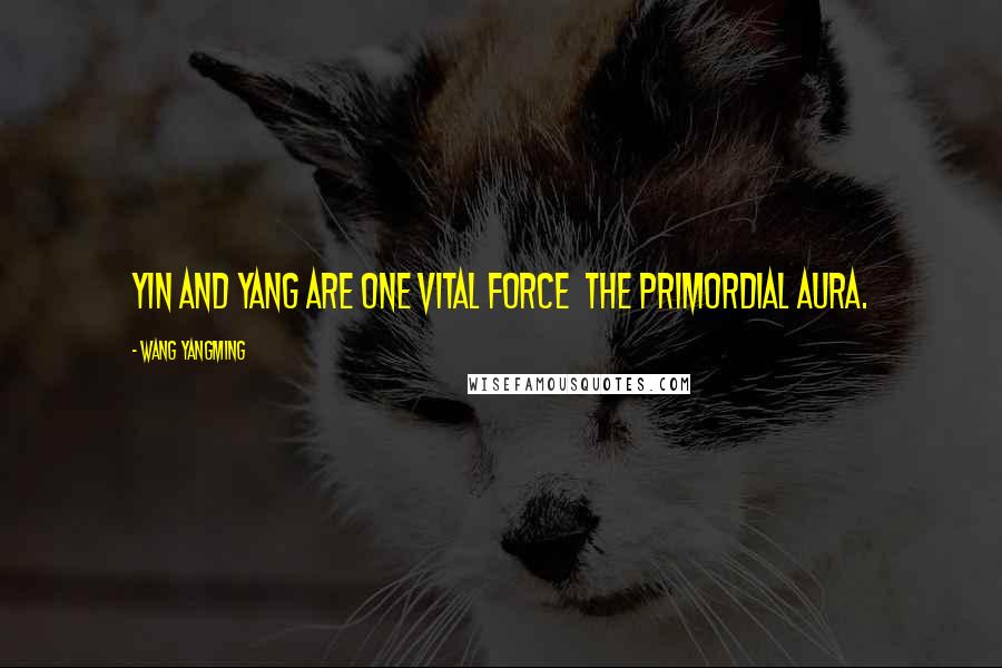 Wang Yangming Quotes: Yin and Yang are one vital force the primordial aura.