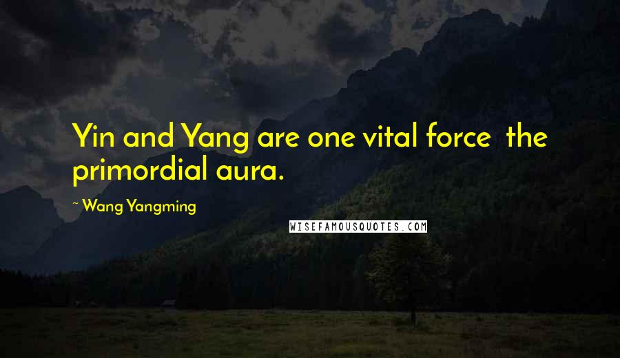Wang Yangming Quotes: Yin and Yang are one vital force the primordial aura.