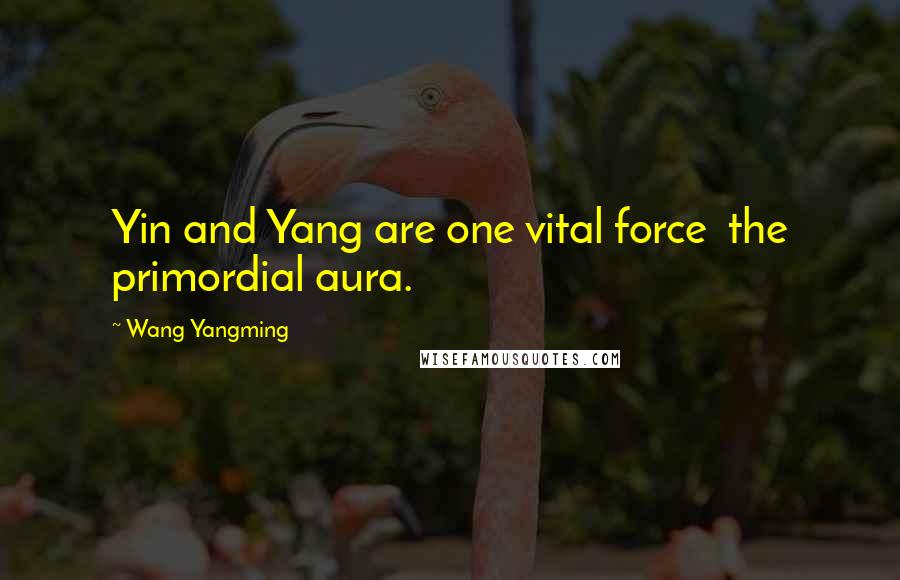 Wang Yangming Quotes: Yin and Yang are one vital force the primordial aura.