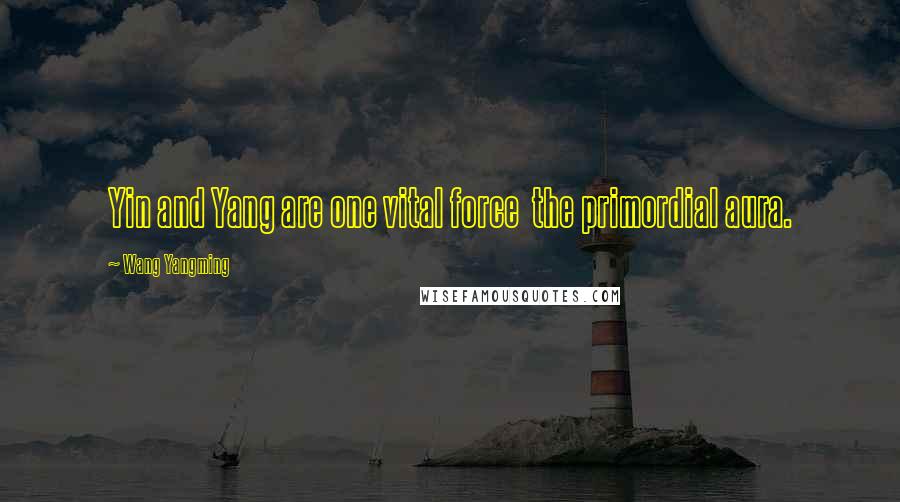 Wang Yangming Quotes: Yin and Yang are one vital force the primordial aura.