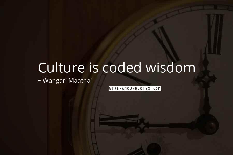 Wangari Maathai Quotes: Culture is coded wisdom