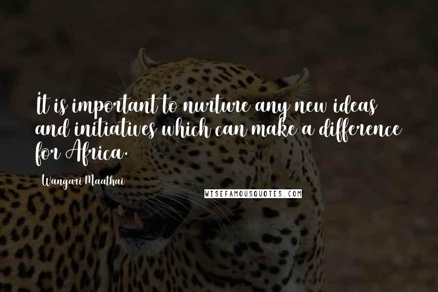 Wangari Maathai Quotes: It is important to nurture any new ideas and initiatives which can make a difference for Africa.