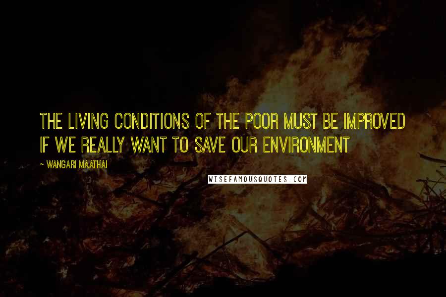 Wangari Maathai Quotes: The living conditions of the poor must be improved if we really want to save our environment