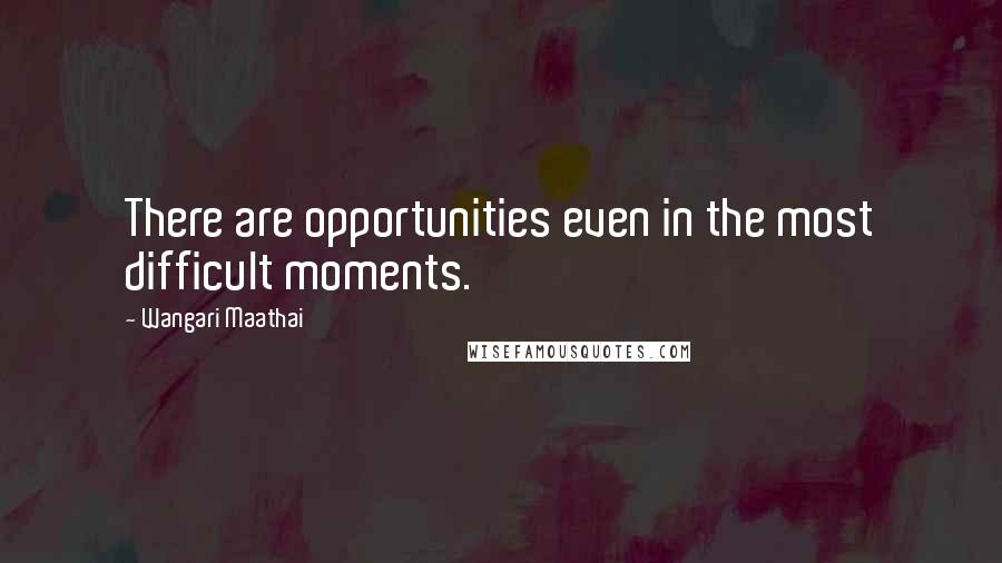 Wangari Maathai Quotes: There are opportunities even in the most difficult moments.