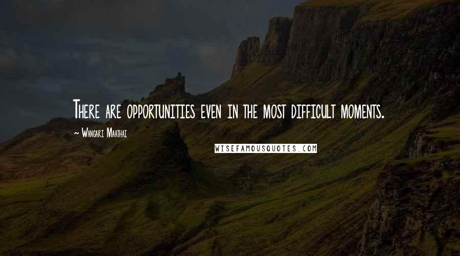 Wangari Maathai Quotes: There are opportunities even in the most difficult moments.