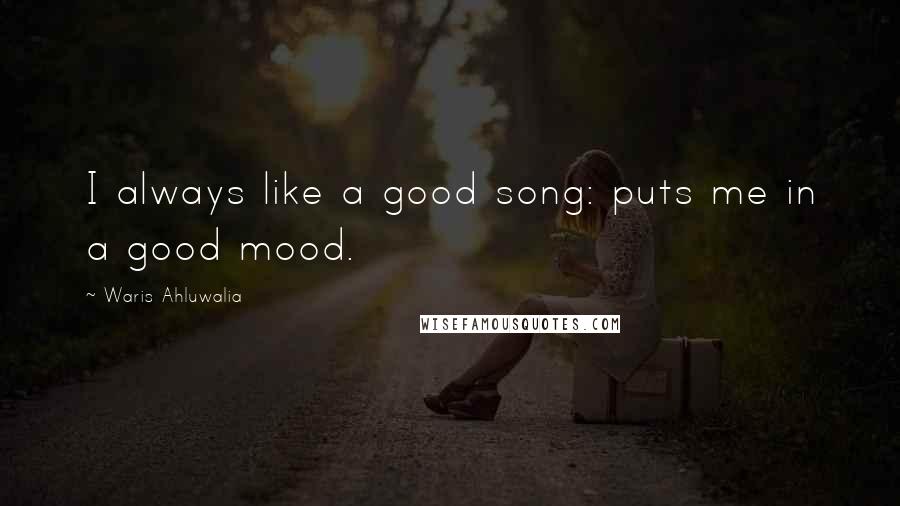 Waris Ahluwalia Quotes: I always like a good song: puts me in a good mood.