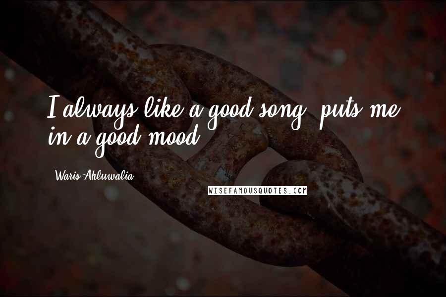 Waris Ahluwalia Quotes: I always like a good song: puts me in a good mood.