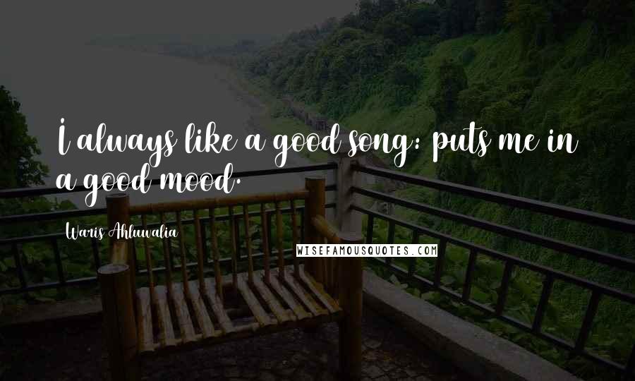 Waris Ahluwalia Quotes: I always like a good song: puts me in a good mood.