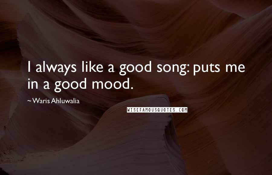 Waris Ahluwalia Quotes: I always like a good song: puts me in a good mood.