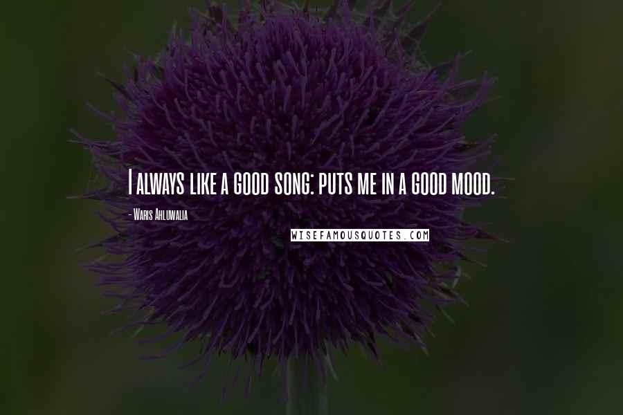 Waris Ahluwalia Quotes: I always like a good song: puts me in a good mood.